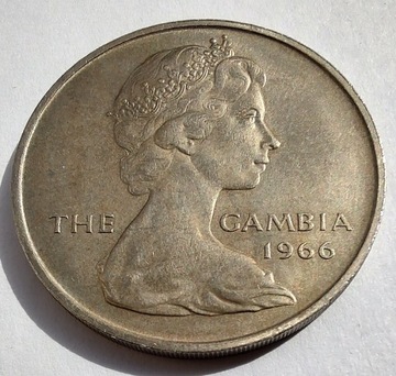 GAMBIA BRYTYJSKA 4 Shillings 1966 ŁADNA