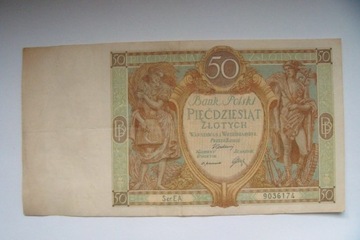  Banknot 50 zł.1929 r.  seria EA