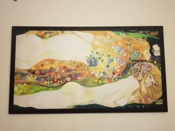Inspirowany Klimtem duży obraz olej na płótnie