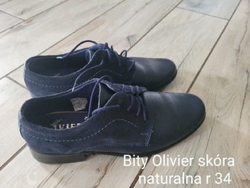 Buty komunijne granat skóra naturalna r 34 