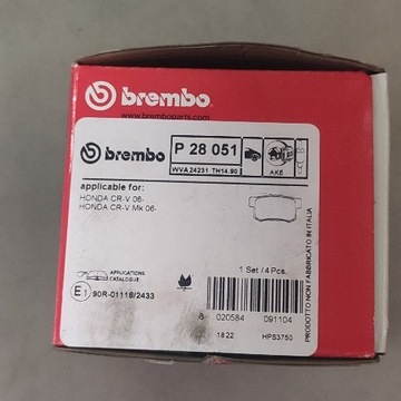 Klocki hamulcowe - komplet BREMBO P 28 051