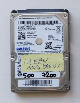 Dysk twardy Samsung HM500JJ 500Gb SATA 2,5"