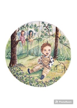 portret dziecka obraz ilustracja z tłem A3 zamów