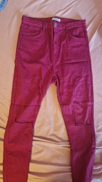 Spodnie bershka rozmiar 42 kolor różowy