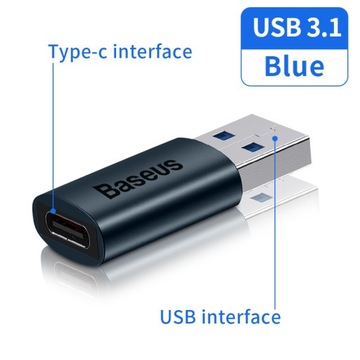 Baseus przejściówka z USB USB-A (3.1) na USB typ C
