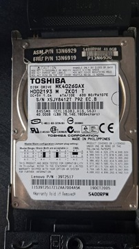 Toshiba MK4026GAX ATA 40GB 5400RPM