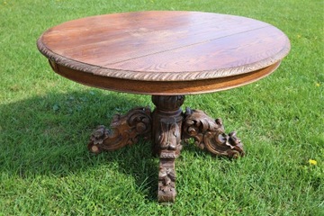 Stół rzeźbiony drewniany antyk