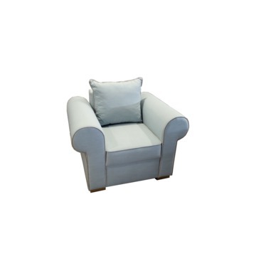 Jasnoniebieski fotel z poduszką