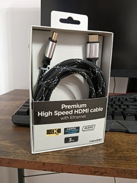 Kabel HDMI 3m 4K FHD audio wideo Ethernet NOWY