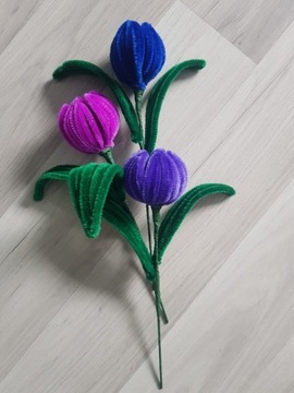 BUKIET TULIPANY KWIAT FIOLET MIX  WYRÓB HANDMADE  