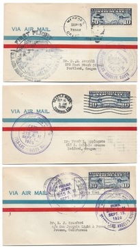 Pierwszy lot, USA 15.9.1926, 3 różne trasy C.A.M-8