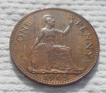 Wielka Brytania UK Elżbieta II 1 pens penny 1963