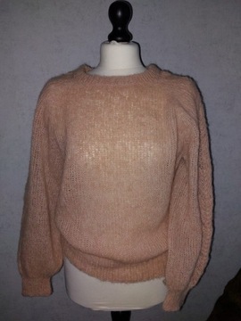 Nowy sweter hand made alpaka jedwab rozmiar M-L