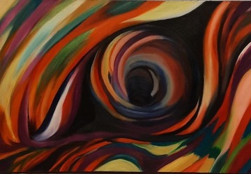Abstrakcja Obraz -olej na płótnie 40x60 "KULA"