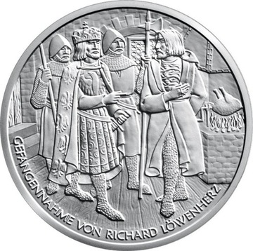 10euro Ryszard Lwie Serce 2009 srebrna moneta 