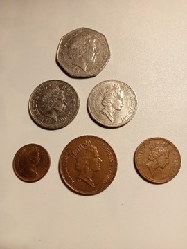 Zestaw monet królowej Elżbiety 