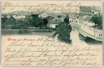 STRZEGOM - Striegau piękna panorama 1900