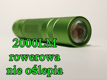 Zielona latarka na rower lub spacer, 2000LM