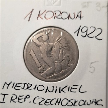 1 korona  1922  I Rep. Czechosłowacka   