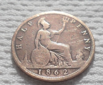 UK Wiktoria Hanowerska 1/2 0,5 pensa penny 1862