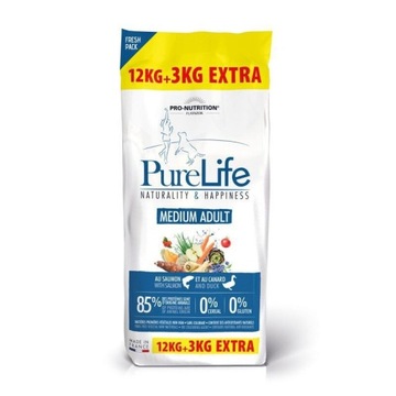 Pure Life 12kg + 3kg Medium Adult 15kg Pokarm Pies