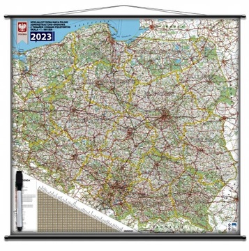 Mapa Polski Administracyjno-drogowa e-TOLL + kody