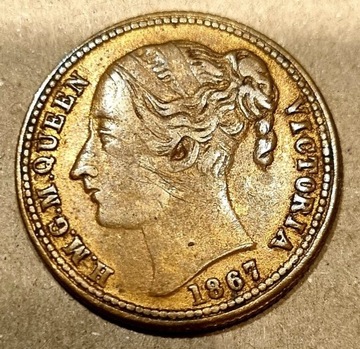 Żeton, token 1867 r. Queen Victoria, Anglia