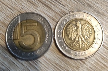 Moneta 5zl z 2008 roku