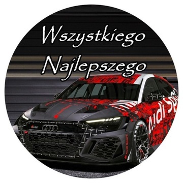 OPŁATEK NA TORT URODZINY AUDI AUTO 30 40 50 LOGO