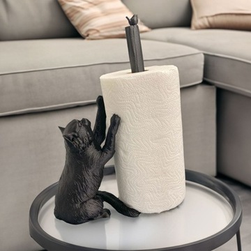 Stojak na ręcznik papierowy - Kot łapiący ptaka