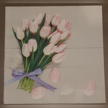 Serwetki decoupage tulipany wielkanoc 33x33-2szt.