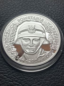 10 zł. 2004 r.   60 rocznica Powstania Warsz.   Ag