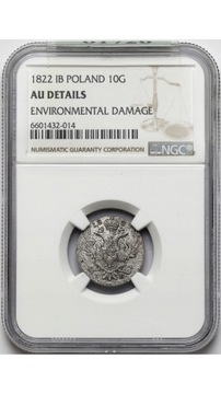 10 groszy 1822 IB NGC AU