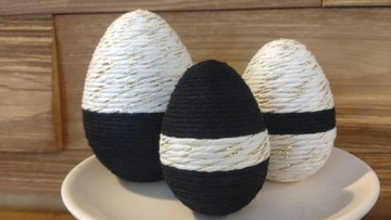 Pisanki jajka sznurek dekoracja ozdoba Wielkanoc 