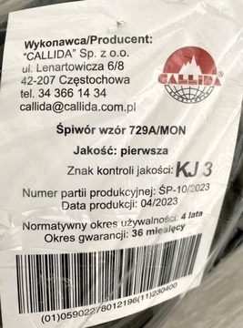 Śpiwór jesienny wojskowy 729 A MON nowy z metką