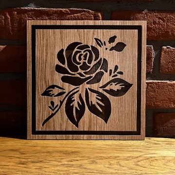 Obraz w drewnie „Róża 1”