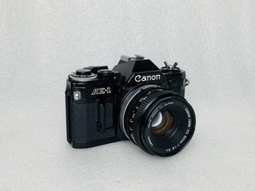 Aparat Canon AE-1 body oraz obiektyw 1.8/50 FD