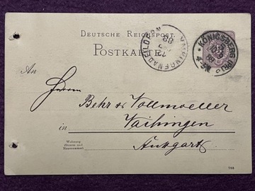 Karta pocztowa Konigsberg 1888r.