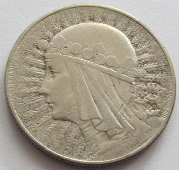 5 złotych Głowa Kobiety 1933 r. (6) Ag oryginał