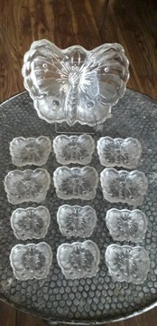 Patera szklana motyl 6 średnich 6 małych Ząbkowice
