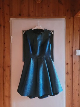 Sukienka niebieska z brokatem
