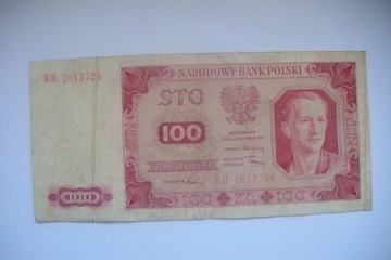 Polska Banknot PRL 100 zł.1948 r. seria KH