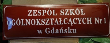 Duża tablica emaliowana, szyld, Gdańsk.