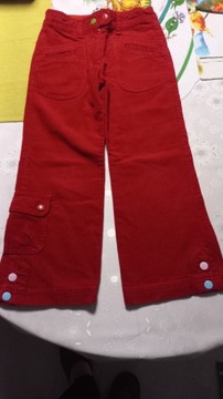 Malinowe spodnie sztruksowe r. 116 5-10-15
