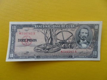 KUBA 10 Pesos 1960 Pick 88c aUNC syng Che Guevara