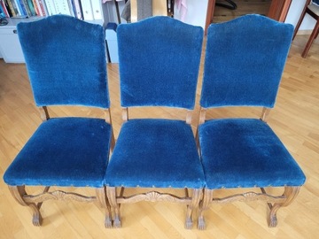 Krzesła stylowe,ludwikowskie-antyki- 3szt. glamour