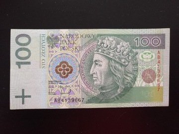 100 złotych 1994 seria AB Rzadka