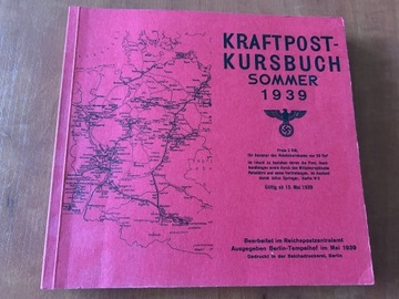 KRAFTPOST KURSBUCH SOMMER 1939 REPRINT