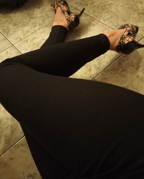 Prążkowane legginsy czarne 