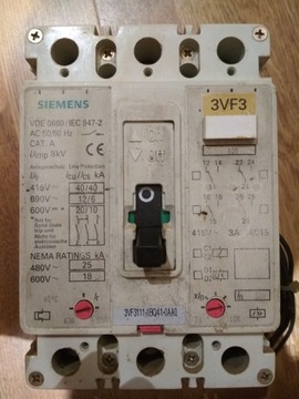 wyłącznik mocy SIEMENS 3VF3111-1BQ41-0AA0 63-80 A